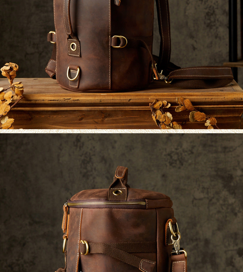 Crazy Horse Leather Bag-16*9*9inch/1.1kg