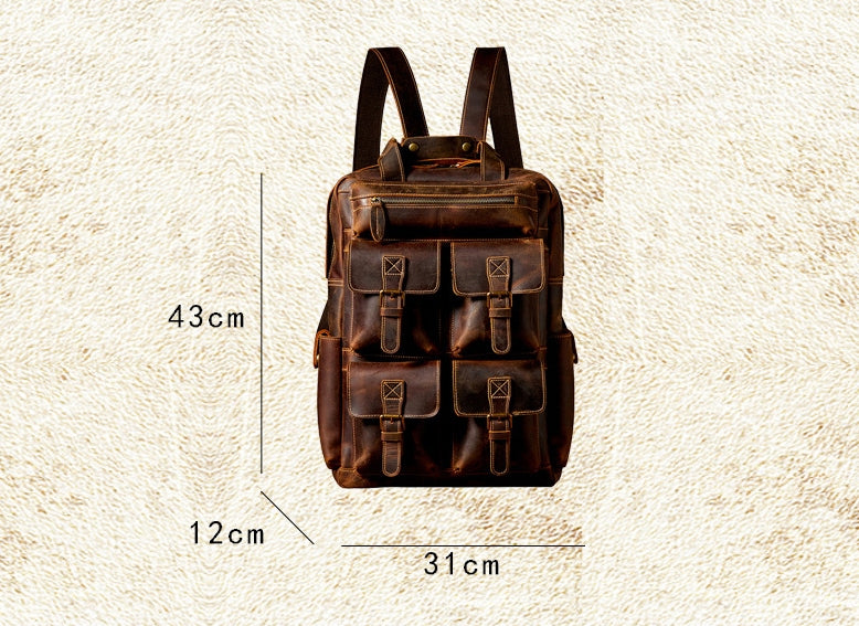 Crazy Horse Leather Bag-17*5*12inch/1.1kg