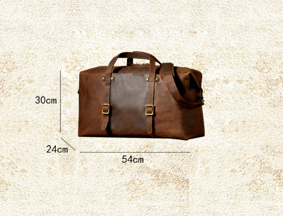 Crazy Horse Leather Messenger Bag-12*10*22inch/1.5kg