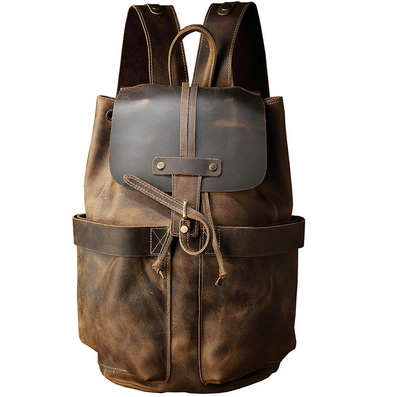 Crazy Horse Leather Backpack-2 sizes/1-1.3kg