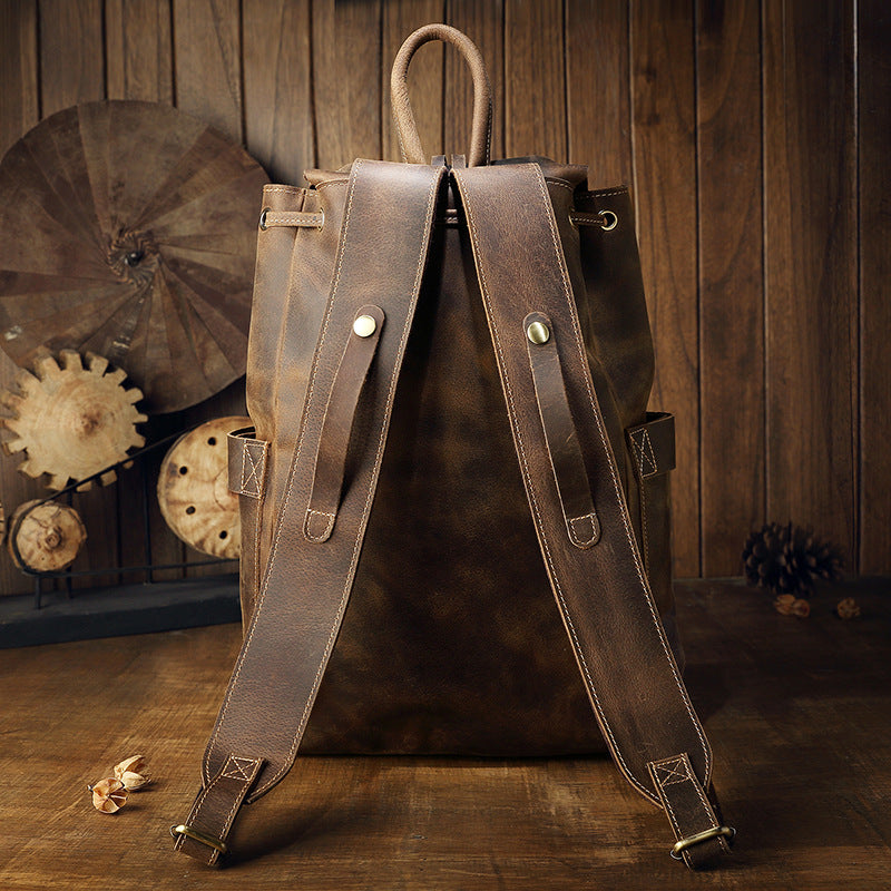 Crazy Horse Leather Backpack-2 sizes/1-1.3kg