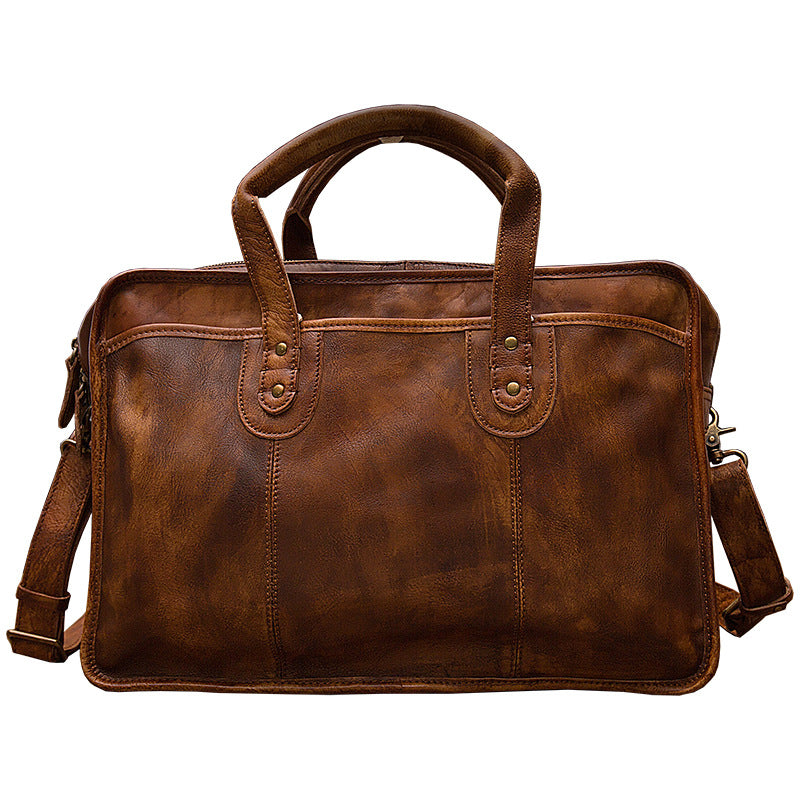 Veg Tan Leather Bag-17*12*6inch/1.1KG