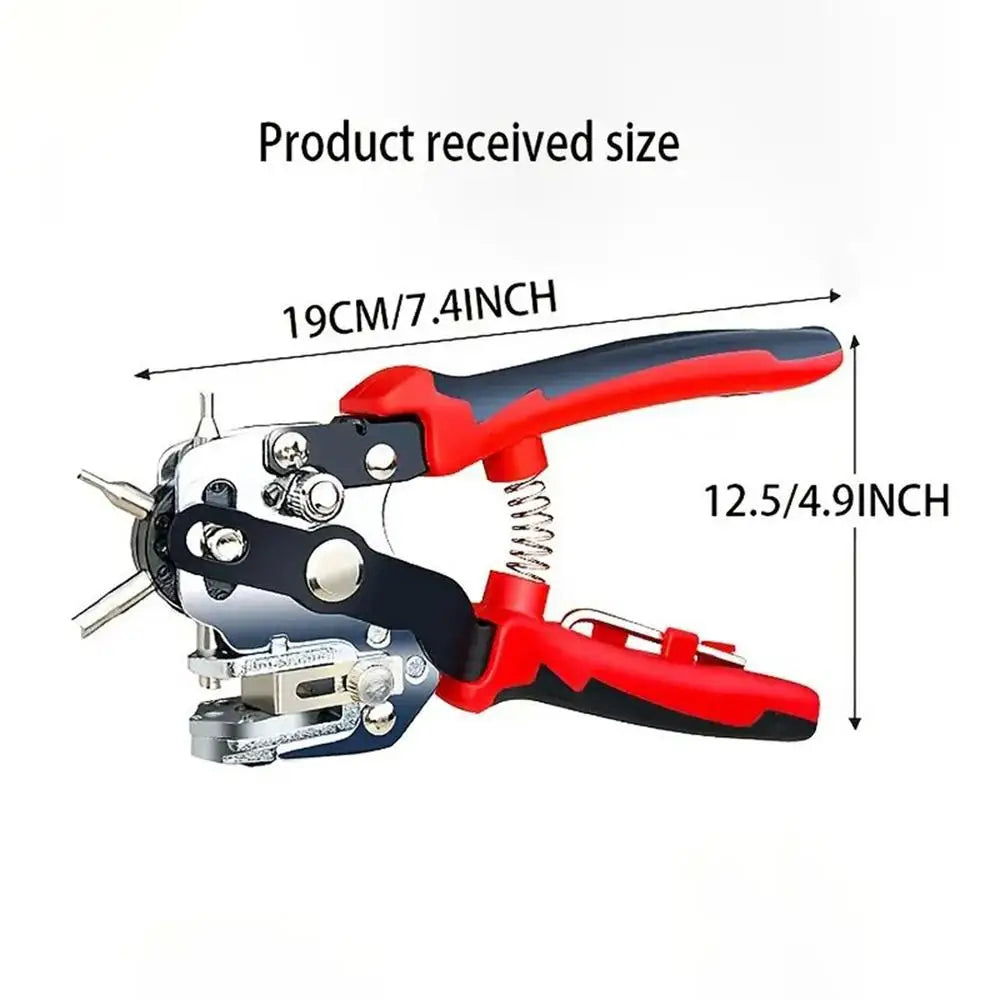 Premium Hole Punch Plier for DIY Watchband Strap and Leathercraft - 360 Degree Rotation, Enhanced Accuracy, Widely Applicable - Stainless Steel Material - 19x12.5cm