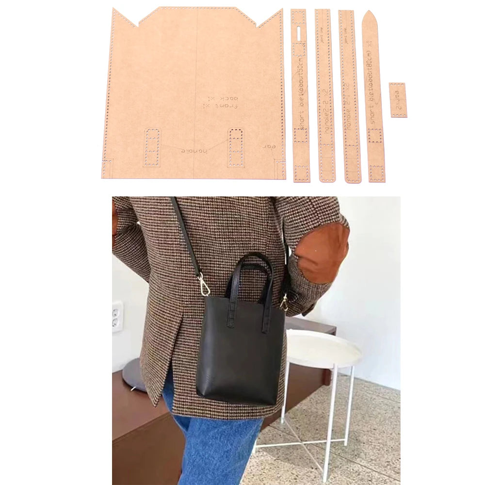 women handbag shoulder bag die cutting kraft paper sewing pattern hollowed stencil template 19.5x13x6cm