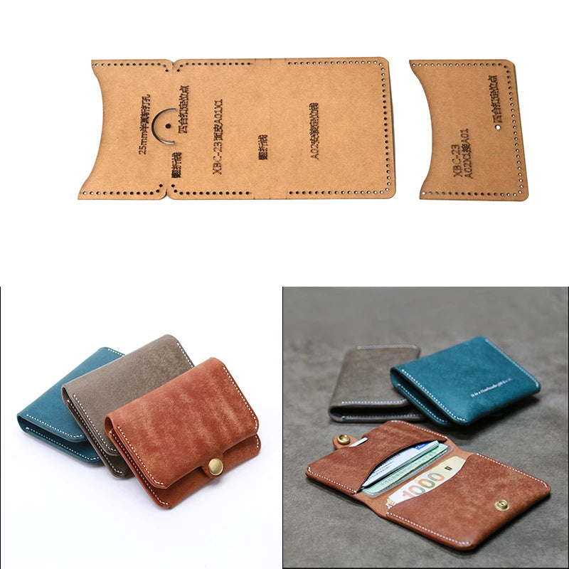 Upgrade Your DIY Leather Crafts with our High-Quality Kraft Paper Template - Perfect for Wallets and Card Holders!