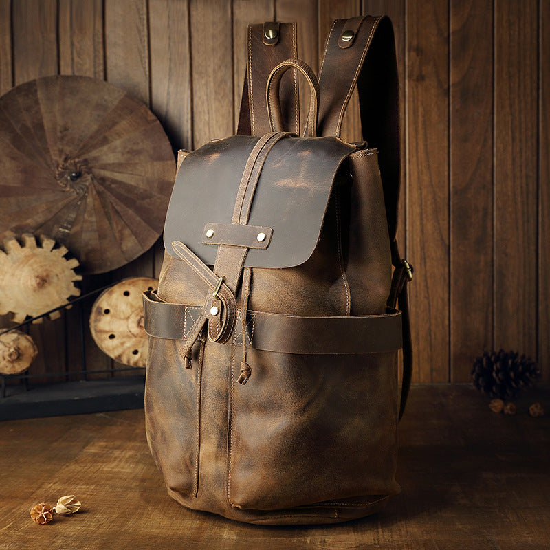 Crazy Horse Leather Backpack-2 sizes/1-1.3kg