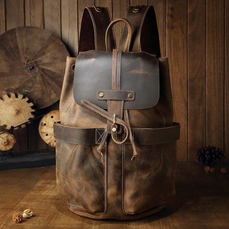 Crazy Horse Leather Backpack-2 sizes/1-1.3kg